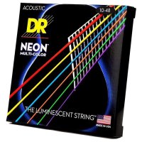 DR STRINGS NEON MULTI-COLOR ACOUSTIC - EXTRA LIGHT (10-48)
