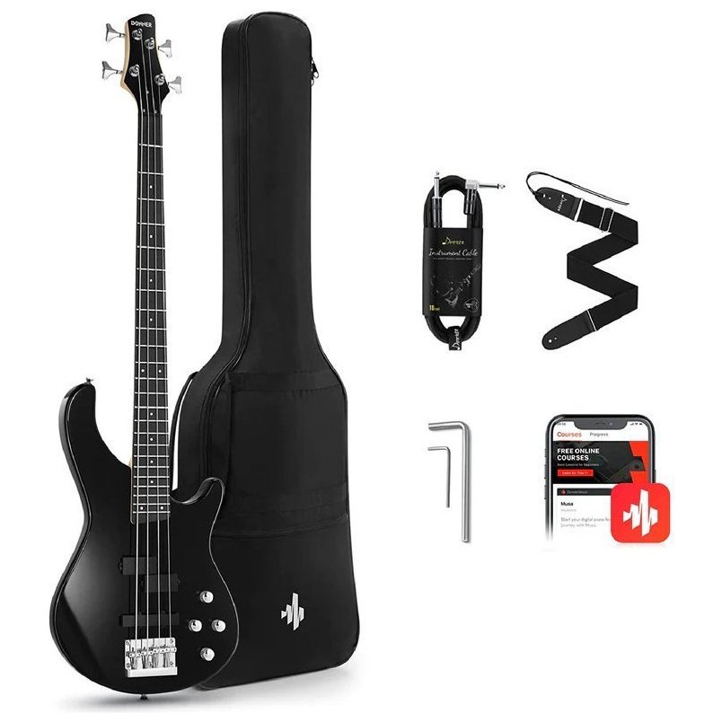 Donner Music DPJ-100 Electric Bass Guitar Black