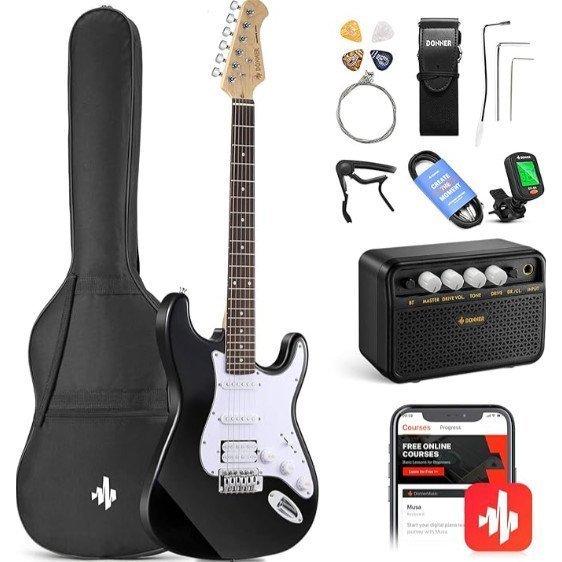 Donner Music DST-100 Electric Guitar Kit Black