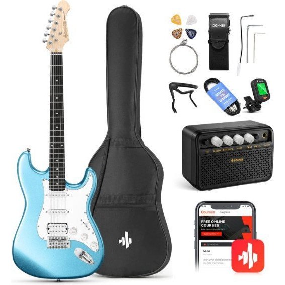 Donner Music DST-100 Electric Guitar Kit Lake Blue