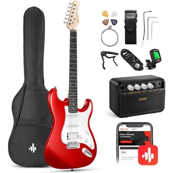 Donner Music DST-100 Electric Guitar Kit Red