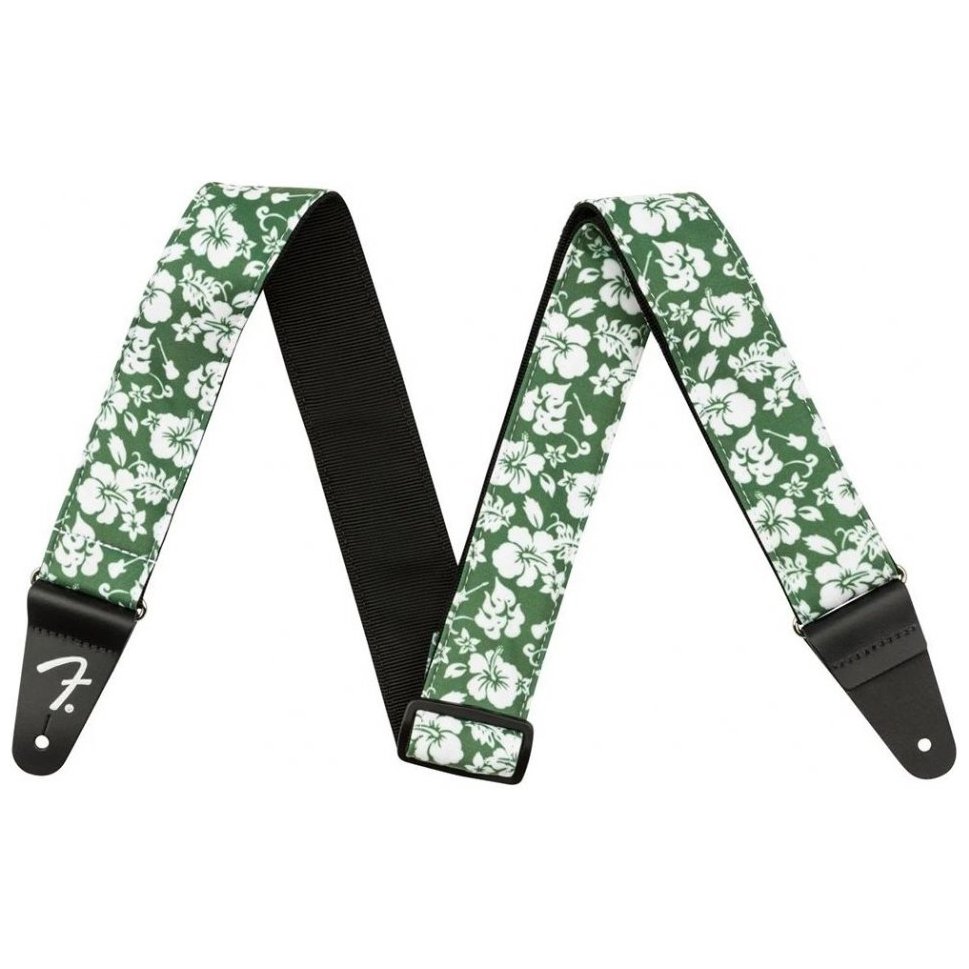 Fender Strap 2" Hawaiian Straps Green Floral Fender Strap 2" Hawaiian Straps Green Floral