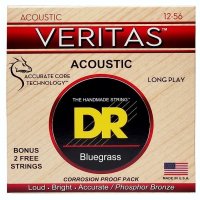 DR STRINGS VERITAS COATED CORE ACOUSTIC GUITAR STRINGS - BLUEGRASS (12-56)