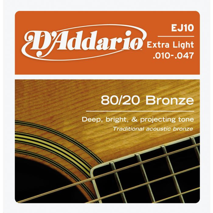 D'Addario EJ10 Bronze 80/20 Extra Light (10-47)
