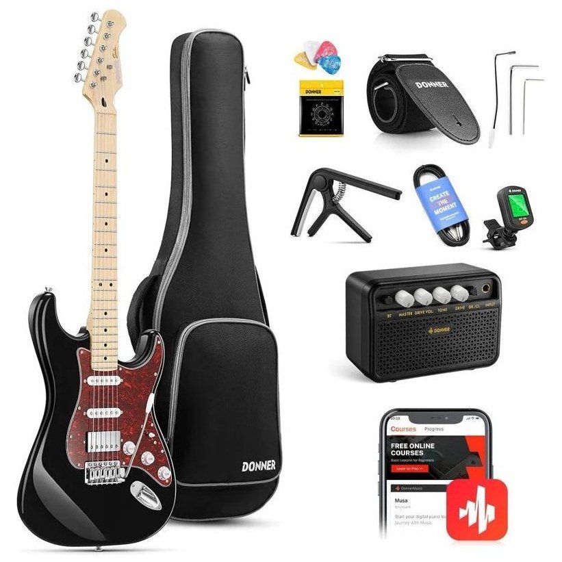 Donner Music DST-152 Electric Guitar Kit Black