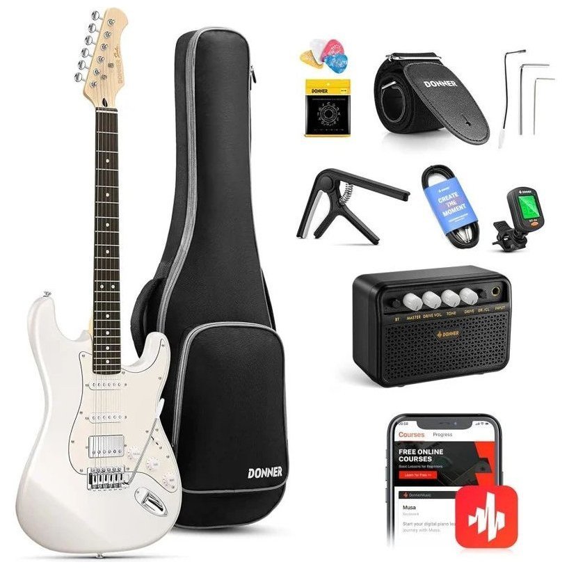 Donner Music DST-152 Electric Guitar Kit Polar White