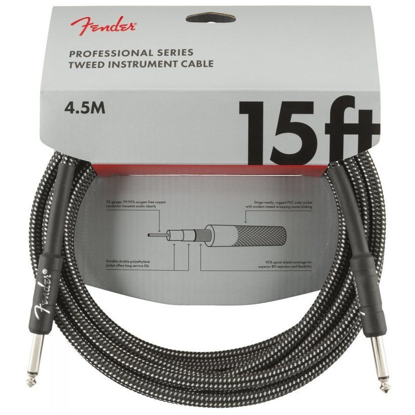 Fender CABLE PROFESSIONAL SERIES 15' GREY TWEED
