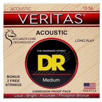 DR STRINGS VERITAS COATED CORE ACOUSTIC GUITAR STRINGS - MEDIUM (13-56)