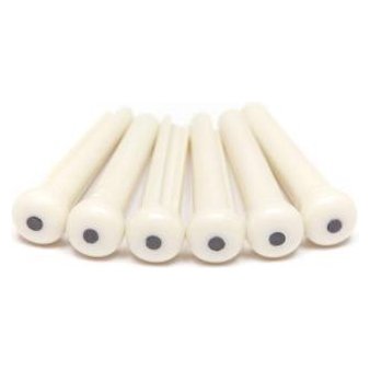 Graph Tech PP-1122-00 TUSQ Bridge Pins Martin Style 2mm White / Black Dot (6 Pcs)