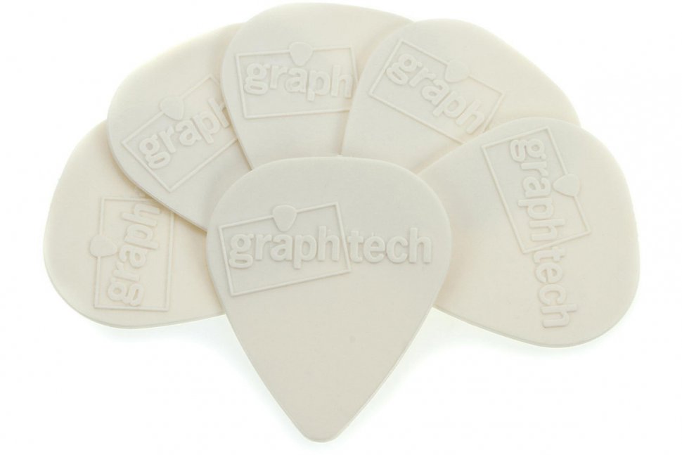 Graph Tech PQP-0068-W6 TUSQ Standard Pick .68mm White (Bright) - 6 Pack