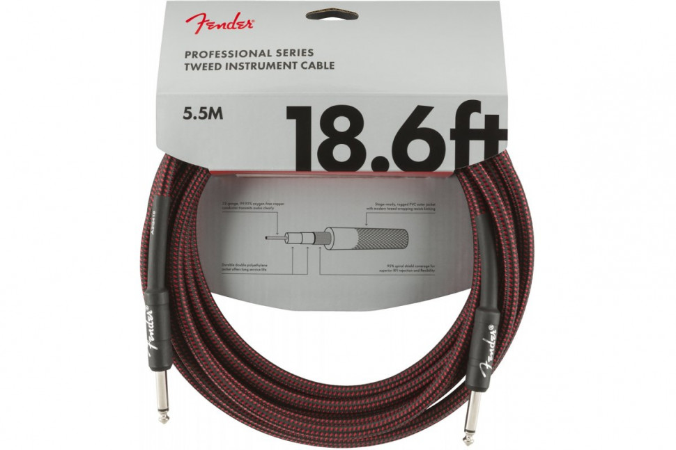 Fender CABLE PROFESSIONAL SERIES 18.6' RED TWEED