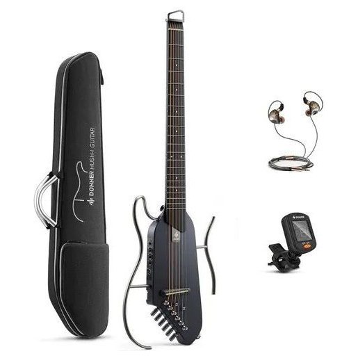 Donner Music HUSH-I Silent Guitar Maple Black