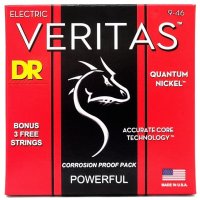DR STRINGS VERITAS COATED CORE ELECTRIC GUITAR STRINGS - LIGHT TO MEDIUM (9-46)