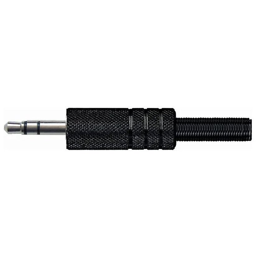 Quik Lok G118BK Stereo 3.5 mm metal jack plug with 4.5 mm diameter spring Black