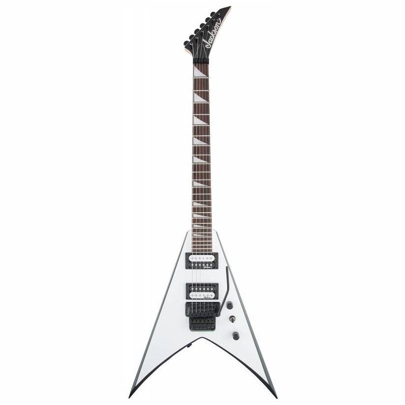Jackson JS32 AH KING V WHITE WITH BLACK BEVELS
