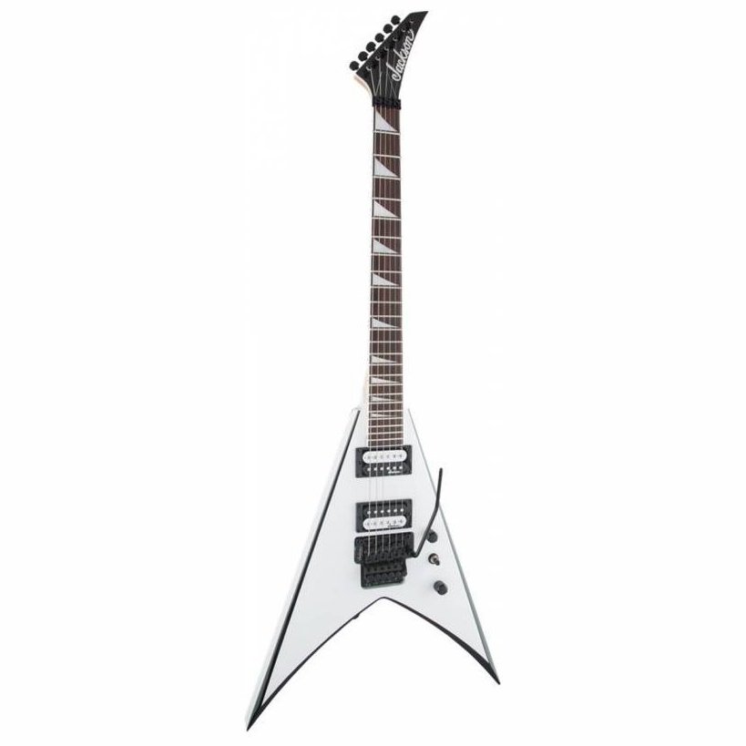 Jackson JS32 AH KING V WHITE WITH BLACK BEVELS