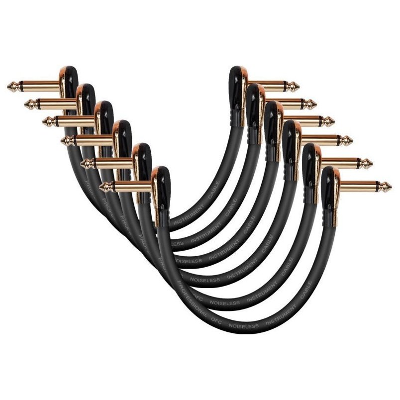 Donner Music Professional Guitar Effect Pedal Cable 6 inch 6-Pack