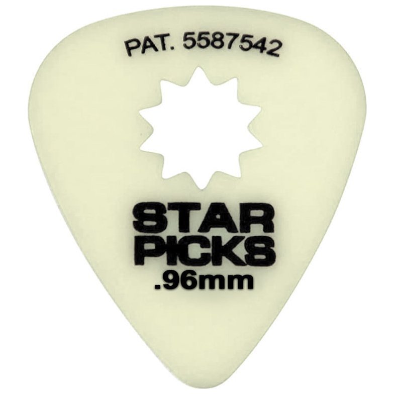 Cleartone EVERLY GLOW IN THE DARK STAR PICK HEAVY .96mm (12-PACK)