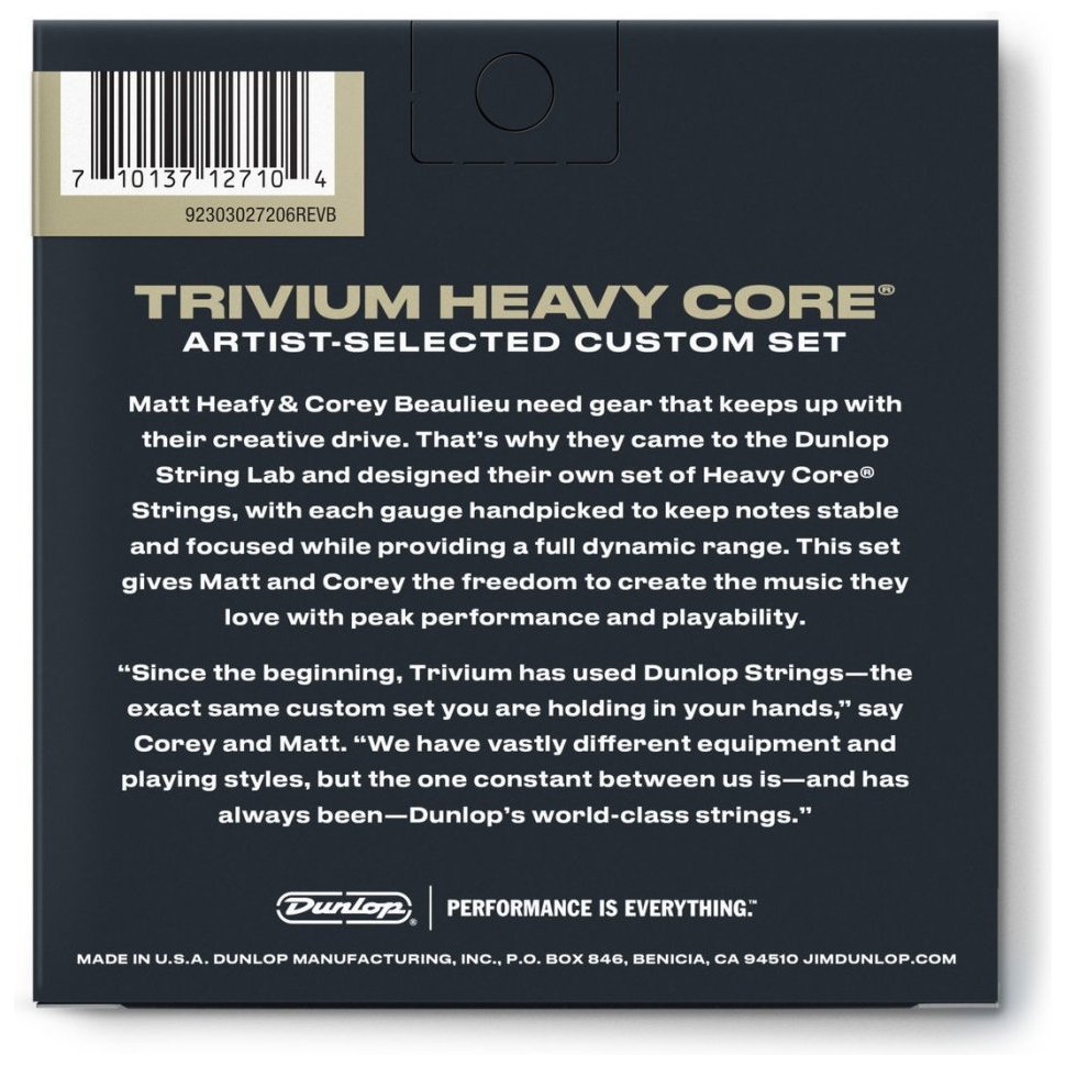 Dunlop TVMN1052 TRIVIUM STRING LAB SERIES GUITAR STRINGS 10-52