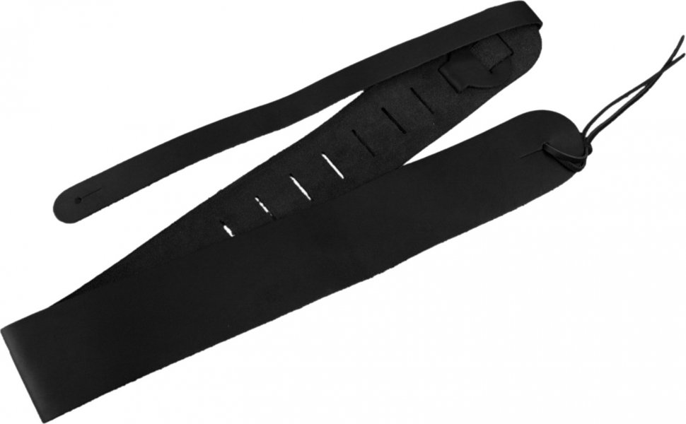 Clayton LS3BK LEATHER 3 1/2" BLACK GUITAR STRAP