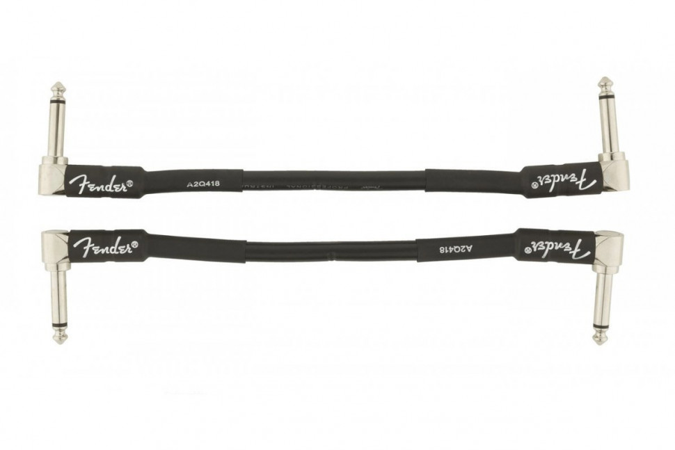 Fender CABLE PROFESSIONAL SERIES 6" PATCHES (PAIR) BLACK