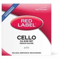 D'Addario Super Sensitive 6105 Red Label Cello String Set - 3/4 Size